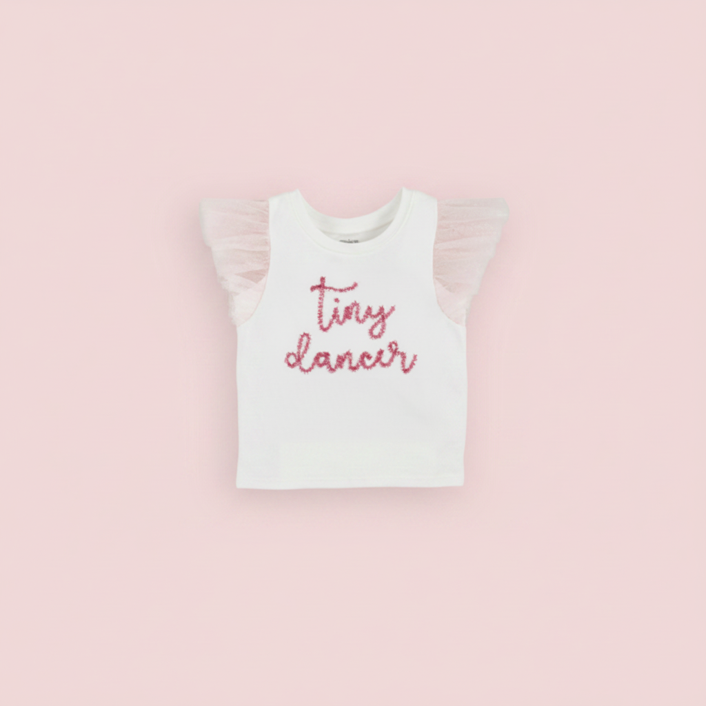 White Sparkle Girl Tee
