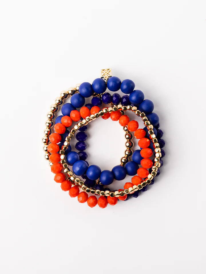 Mandy Bracelet Set - Blue/Orange