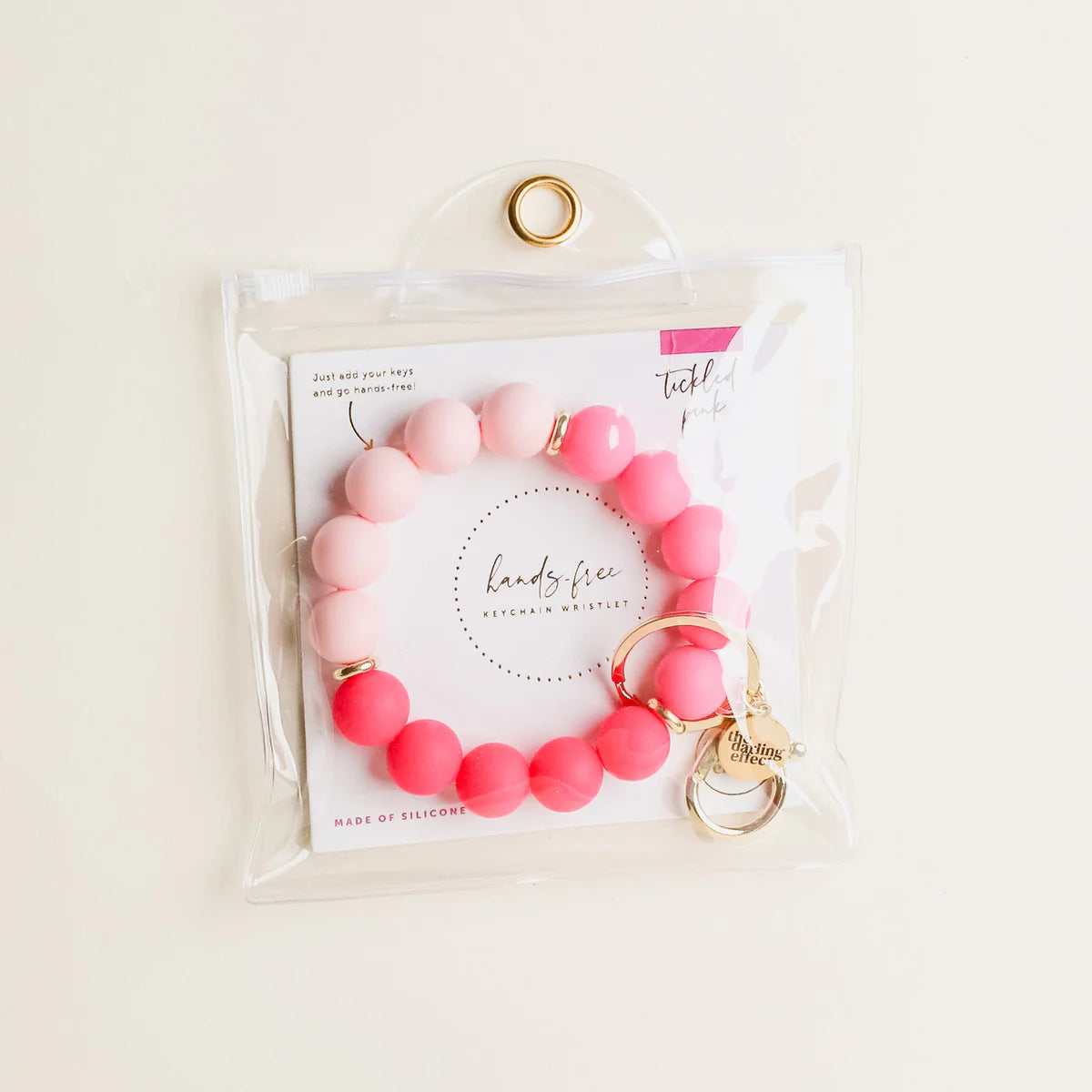 Tickled Pink Hands-Free Keychain Wristlet