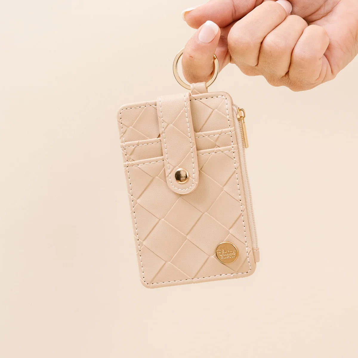 Oat Woven Keychain Wallet