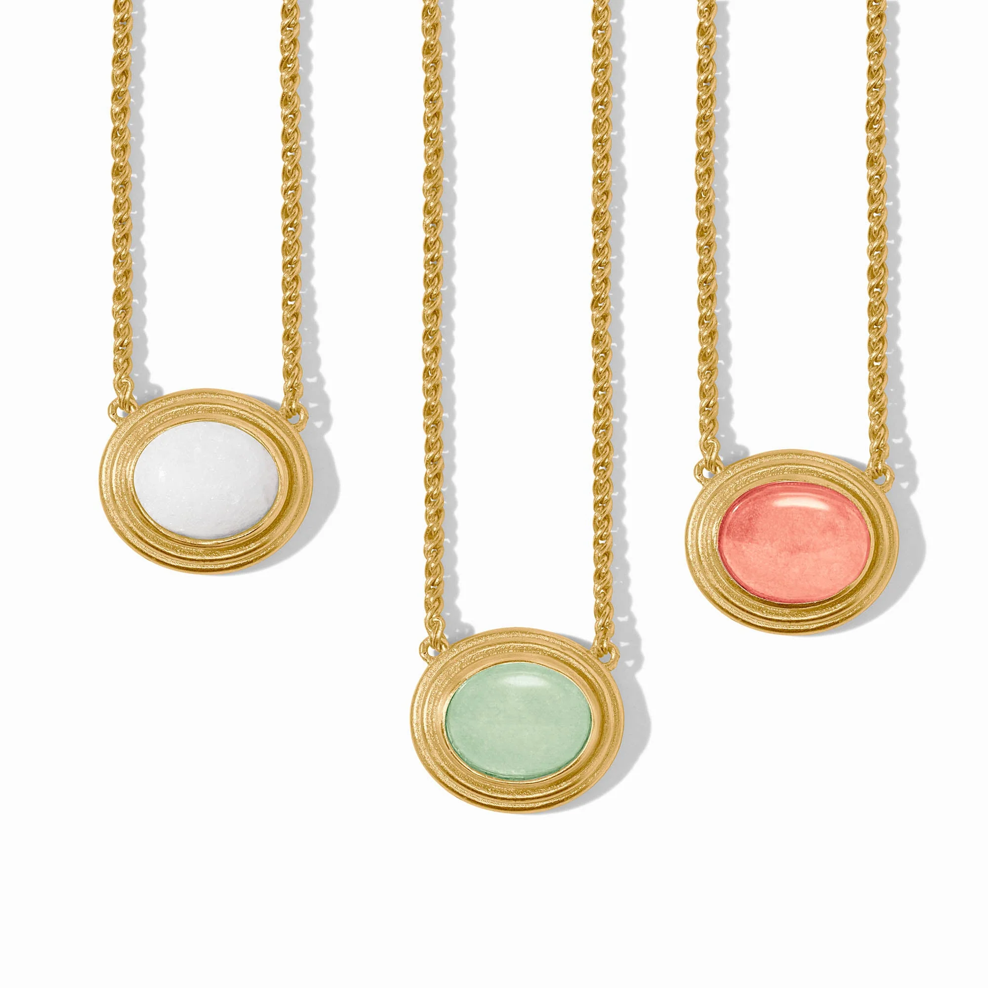 [Julie Vos] Portofino Solitaire Necklace White Jade