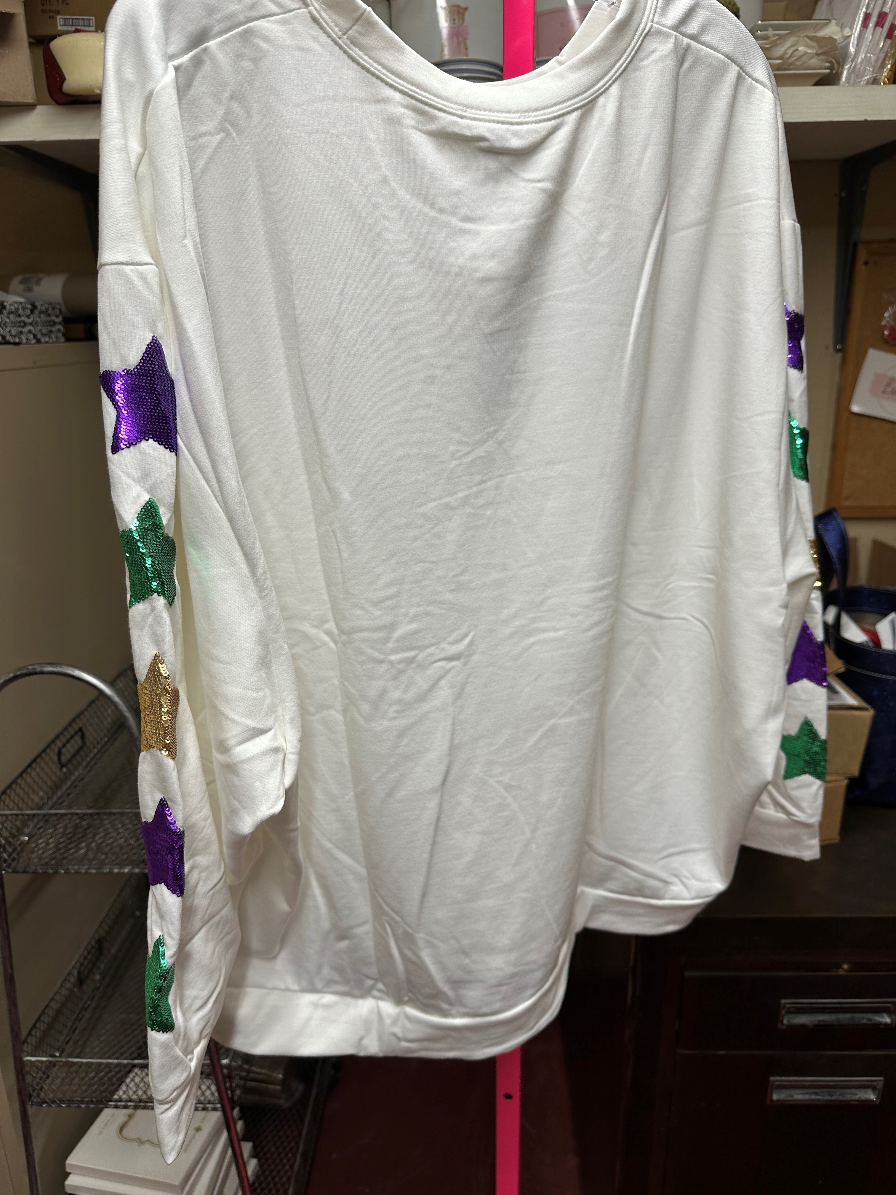 Jules Mardi Gras Stars-Sweatshirt