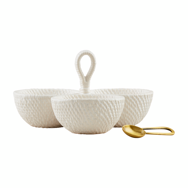 Woven Ceramic Triple Dip Set