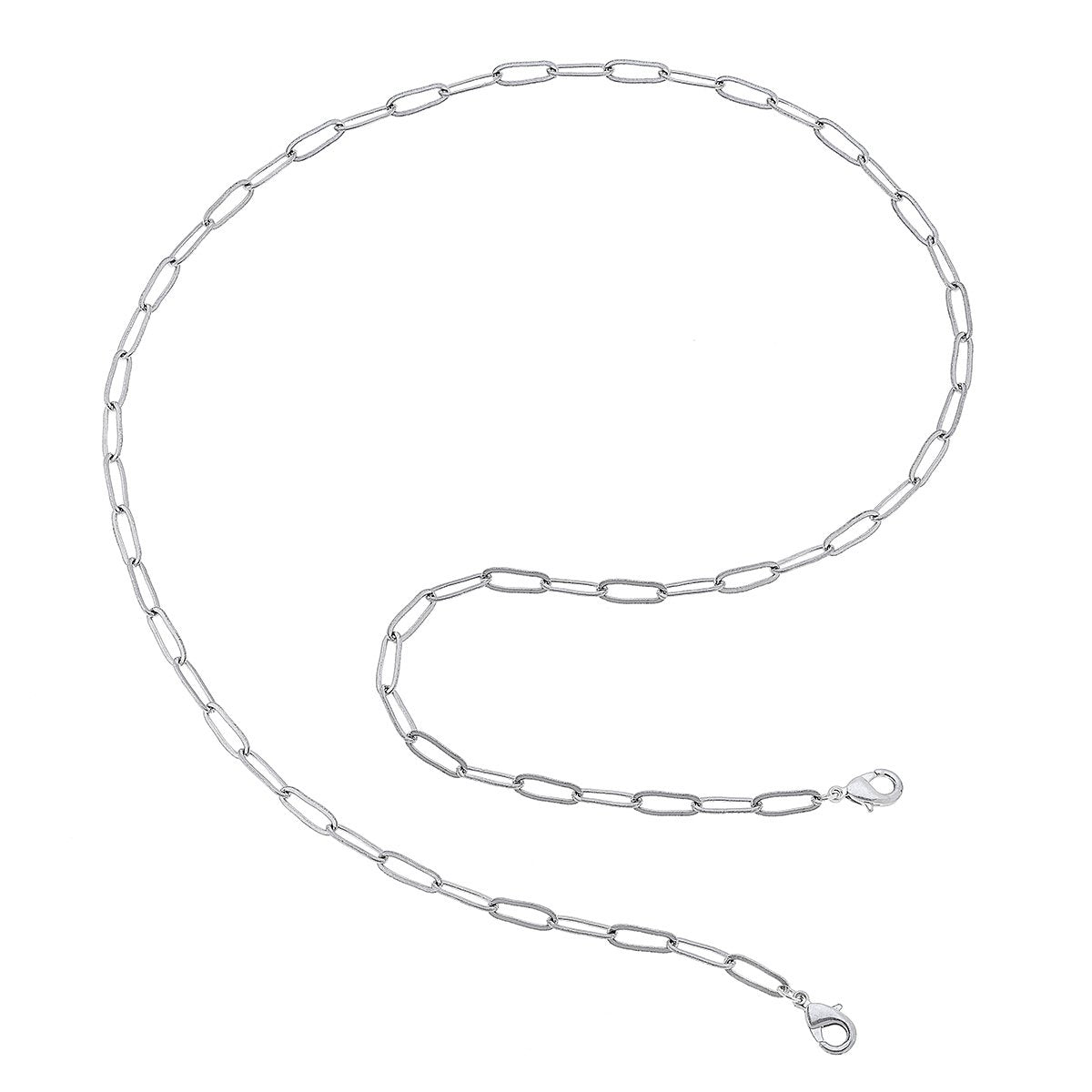 Soleil Large Paperclip Chain Mask Necklace-Silver