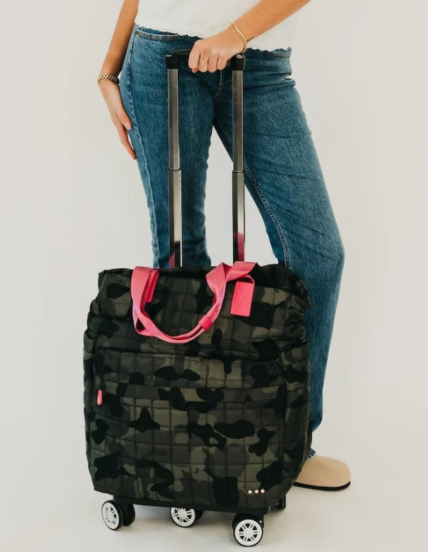 Tenley Quilted Tote Roller Bag- Camo