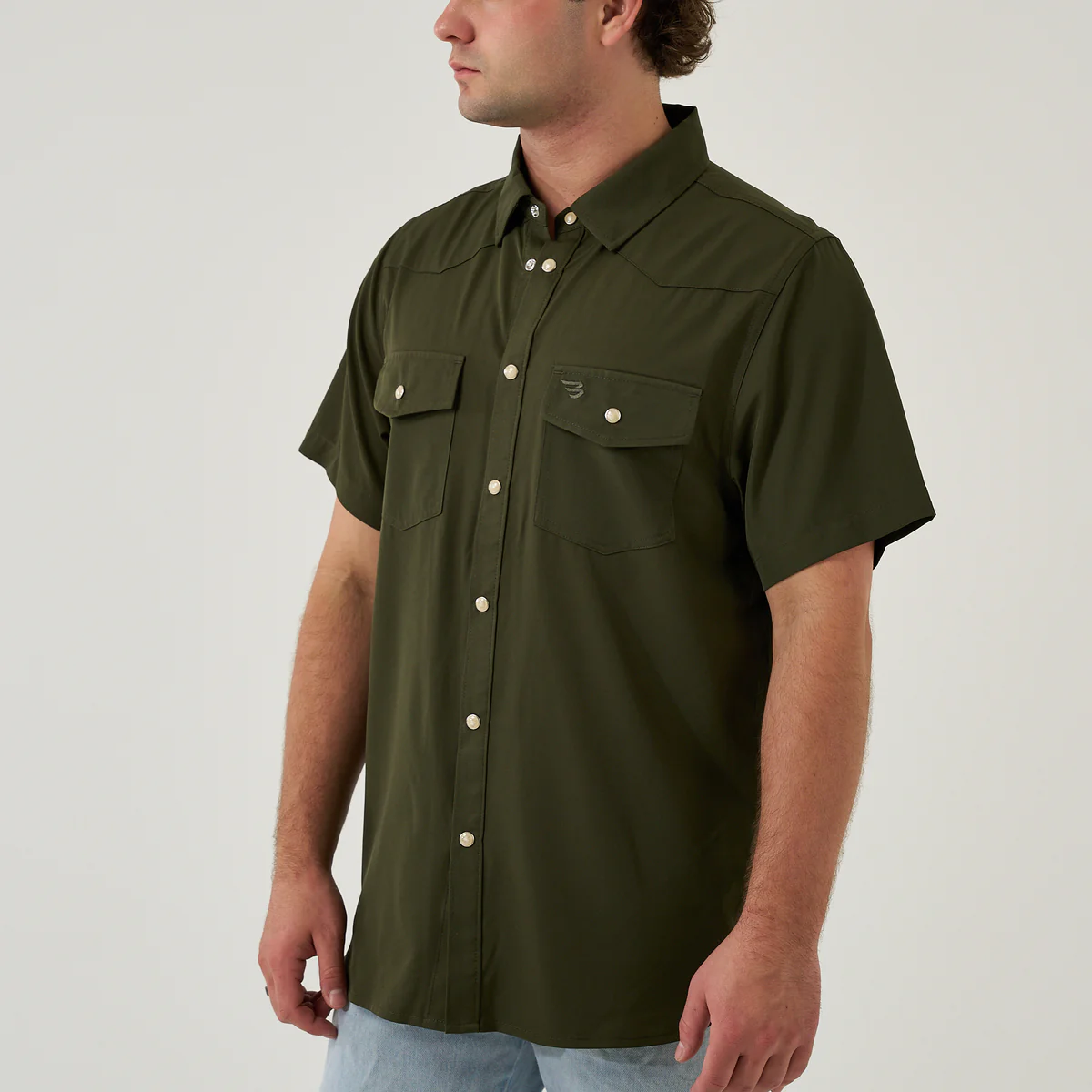 [Burlebo]Performance Western Shirt - Mallard Green