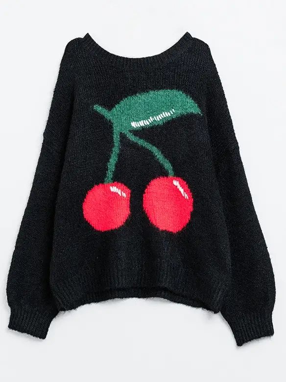 Cherries and Night Sweater