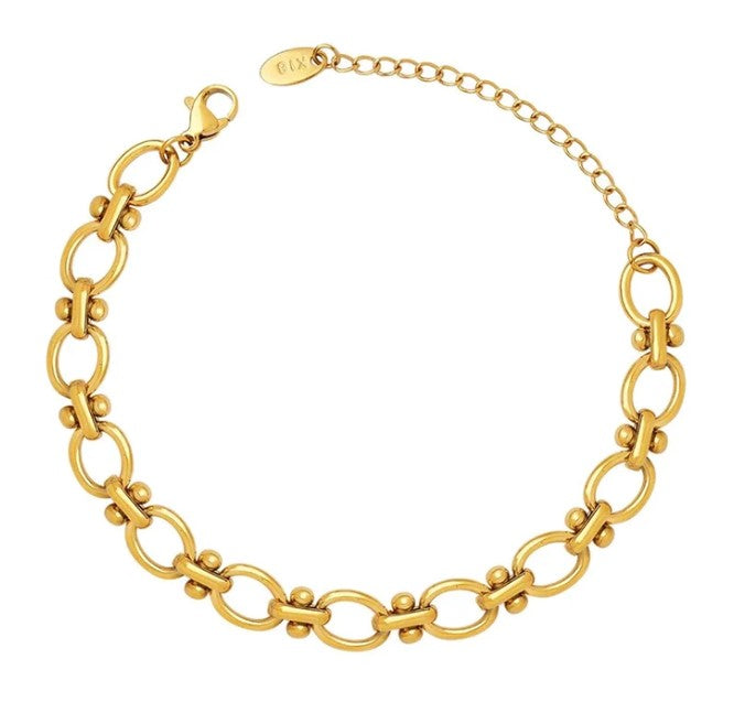 Geo 18k Gold Plate Bracelet