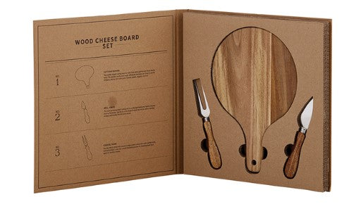 Wood Cheese Board Book Box