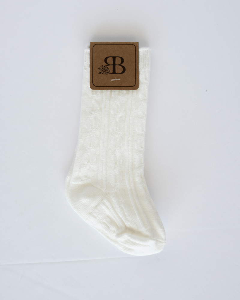 Pepper Knee-High Cable Knot Socks