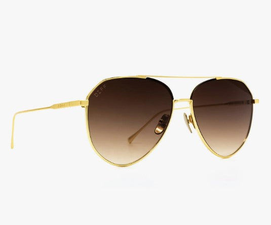 Dash Brushed Gold Coffee Sunglasses