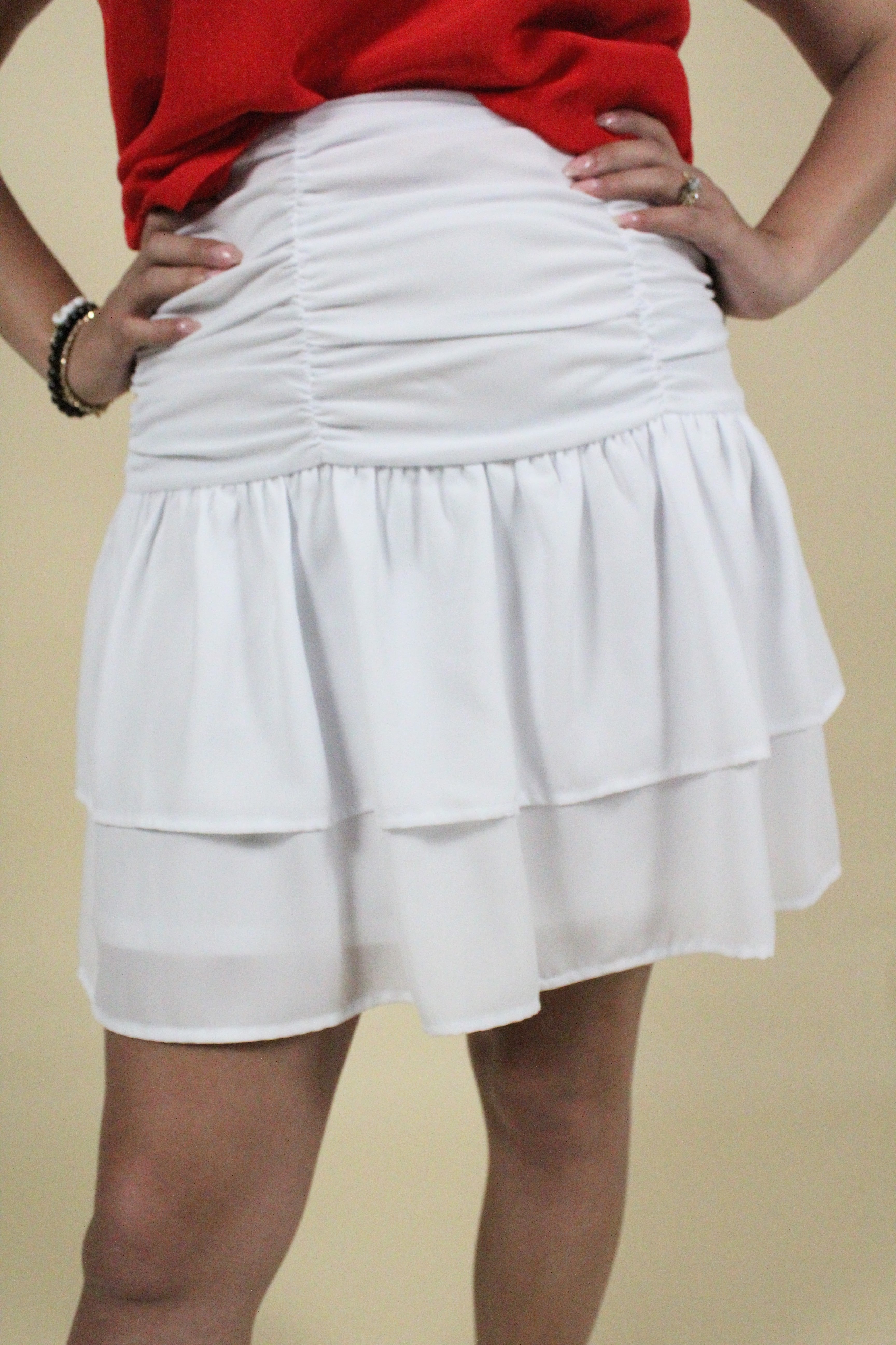 White Tiered Skirt
