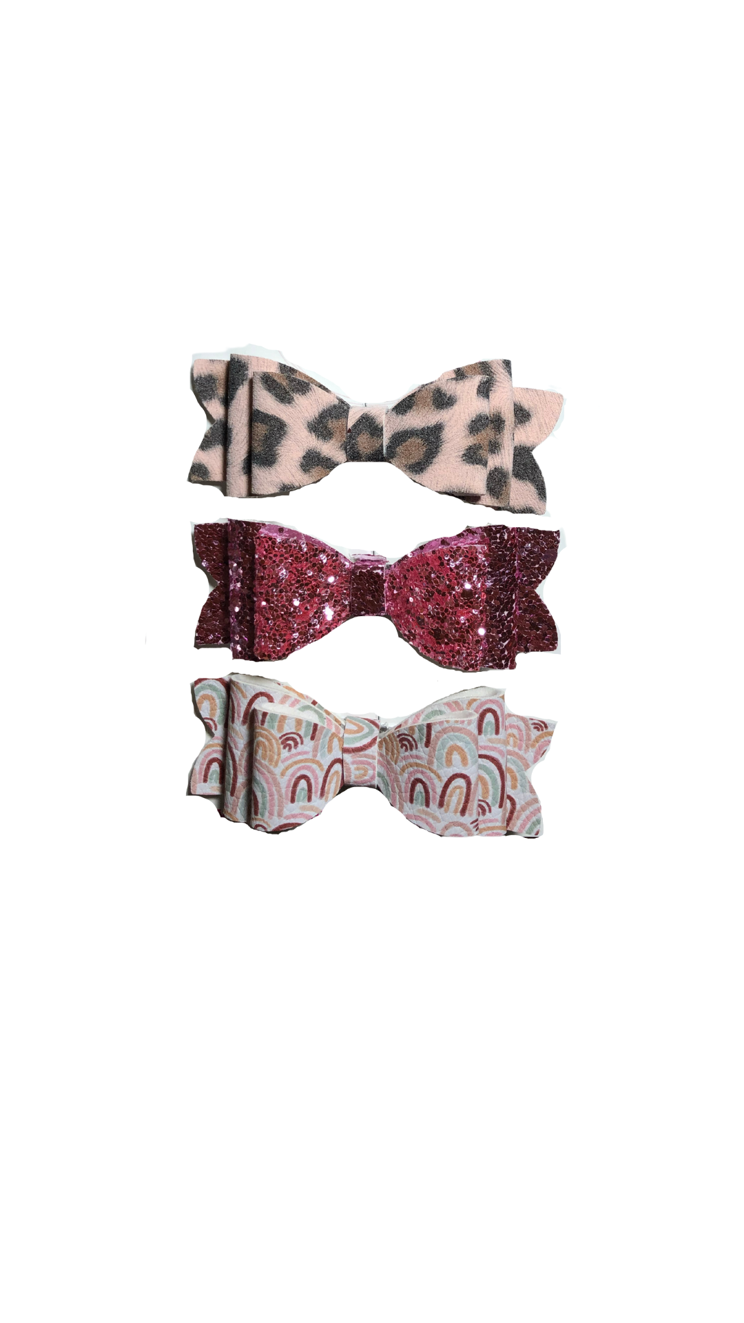 Cute 3-Pack Leather Bows