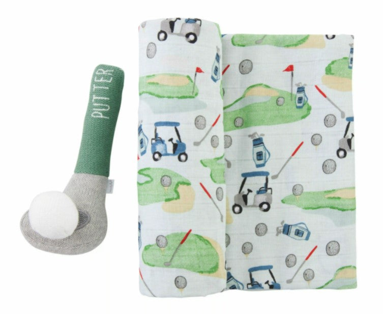 [Mud Pie] Golf Swaddle And Rattle