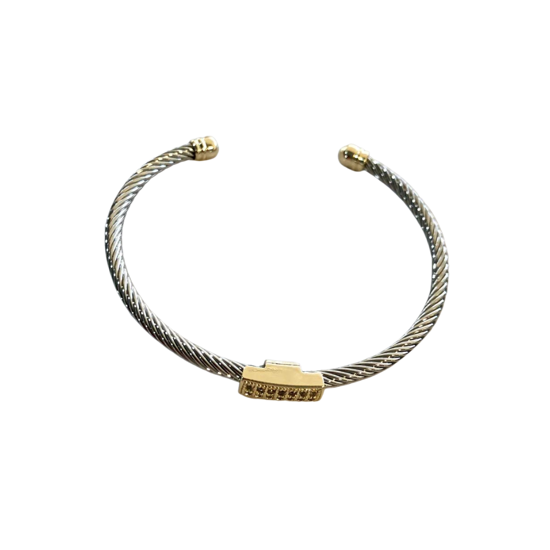Cable Classic W/Gold Center Bracelet