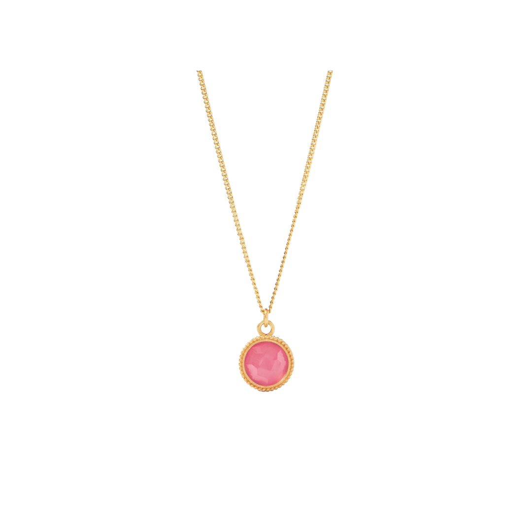 [Julie Vos] Fleur-de-Lis Solitaire Necklace Pink