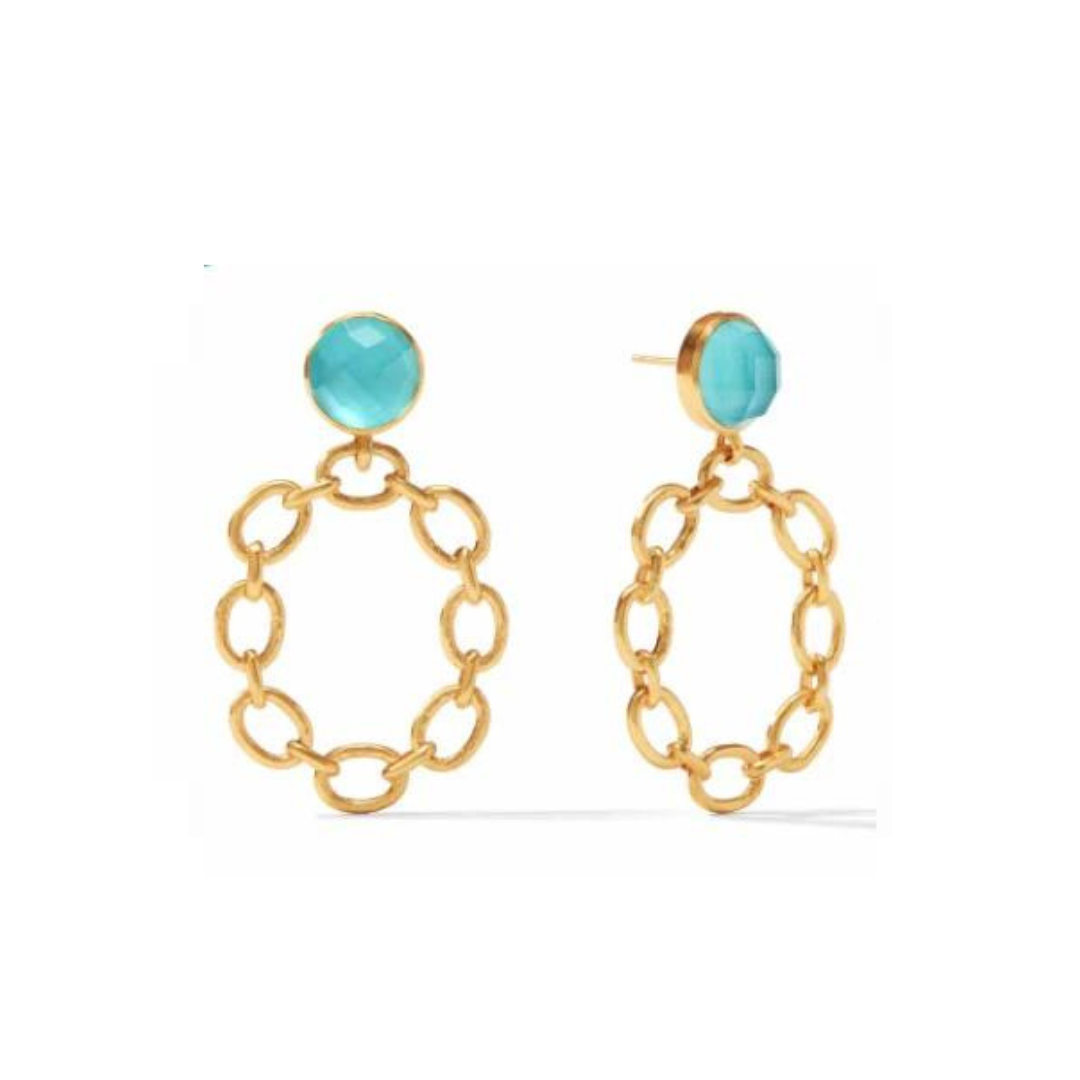 [Julie Vos] Palermo Statement Earring- Bahamian Blue