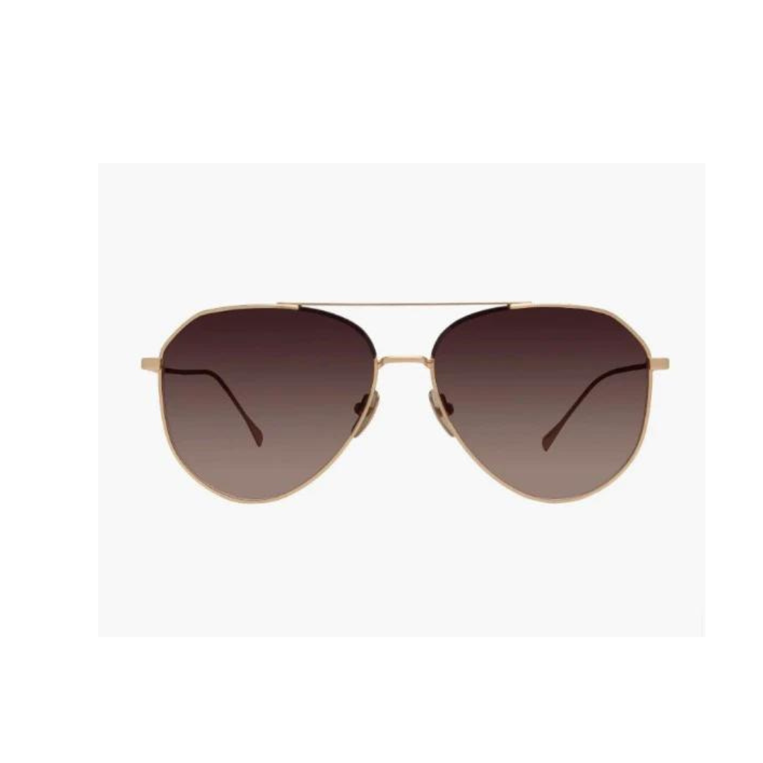 Dash Brushed Gold Coffee Sunglasses