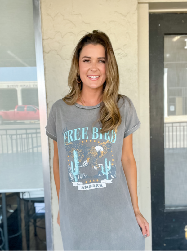 Free Bird T-Shirt Dress