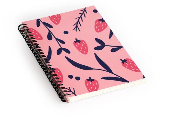 Spiral Notebook Strawberries by Jenny Chang Rodriguez
