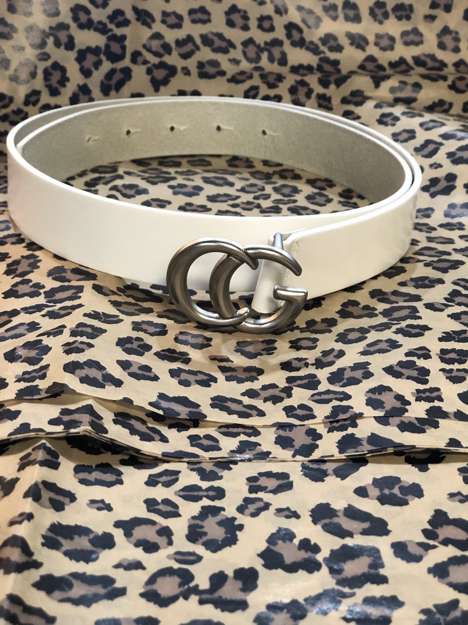 Bovine Leather Belt-White
