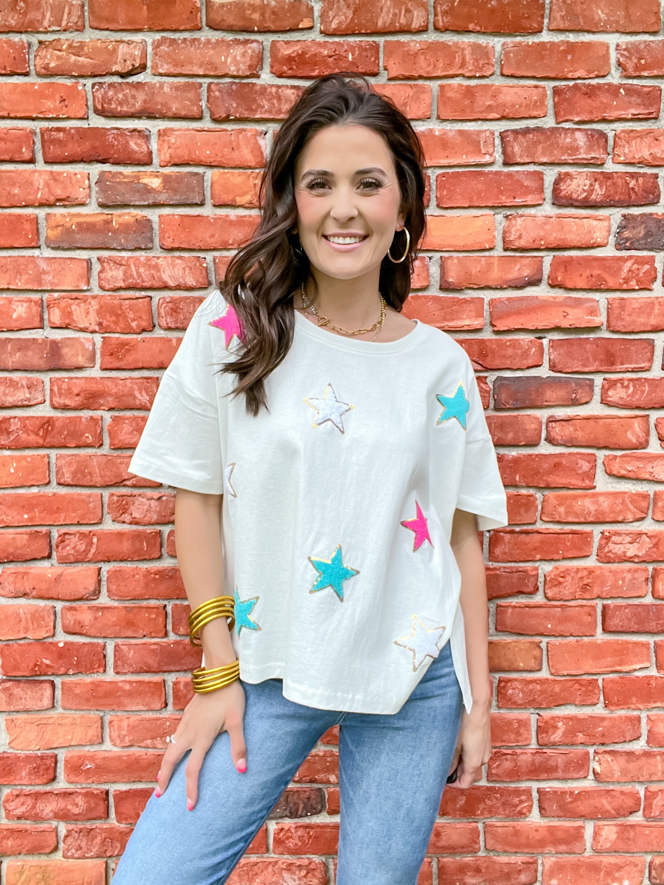 Starry Sequin Patch Tee