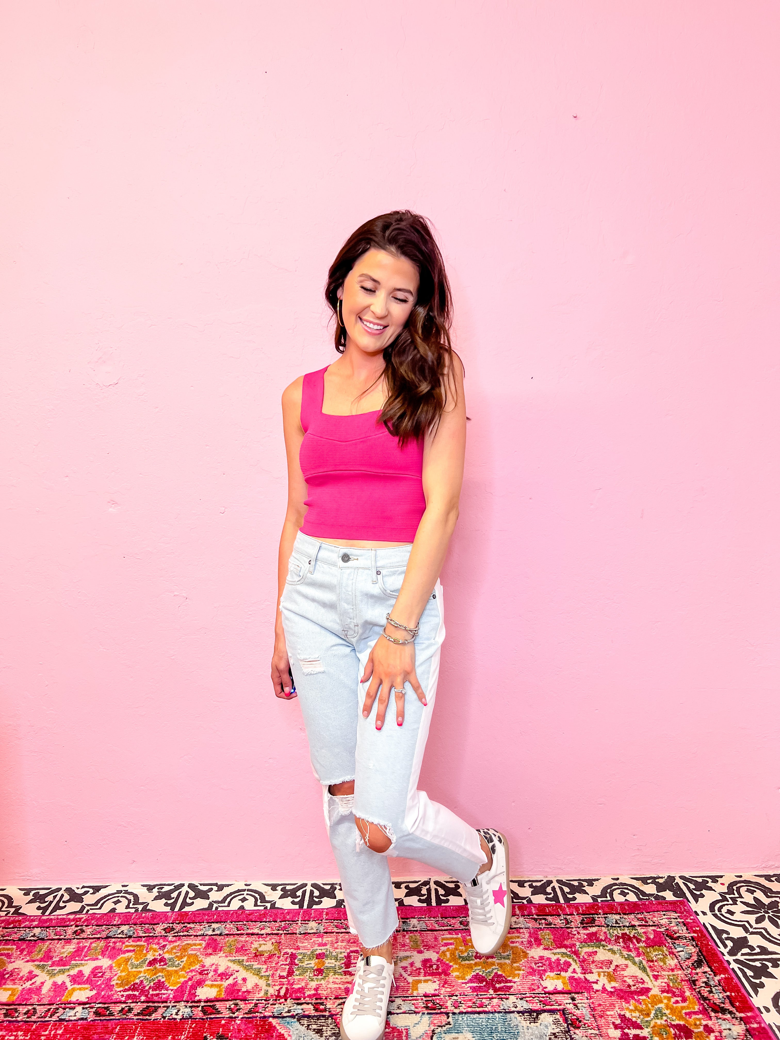 Sunkissed Feeling Brami Top-Bright Pink