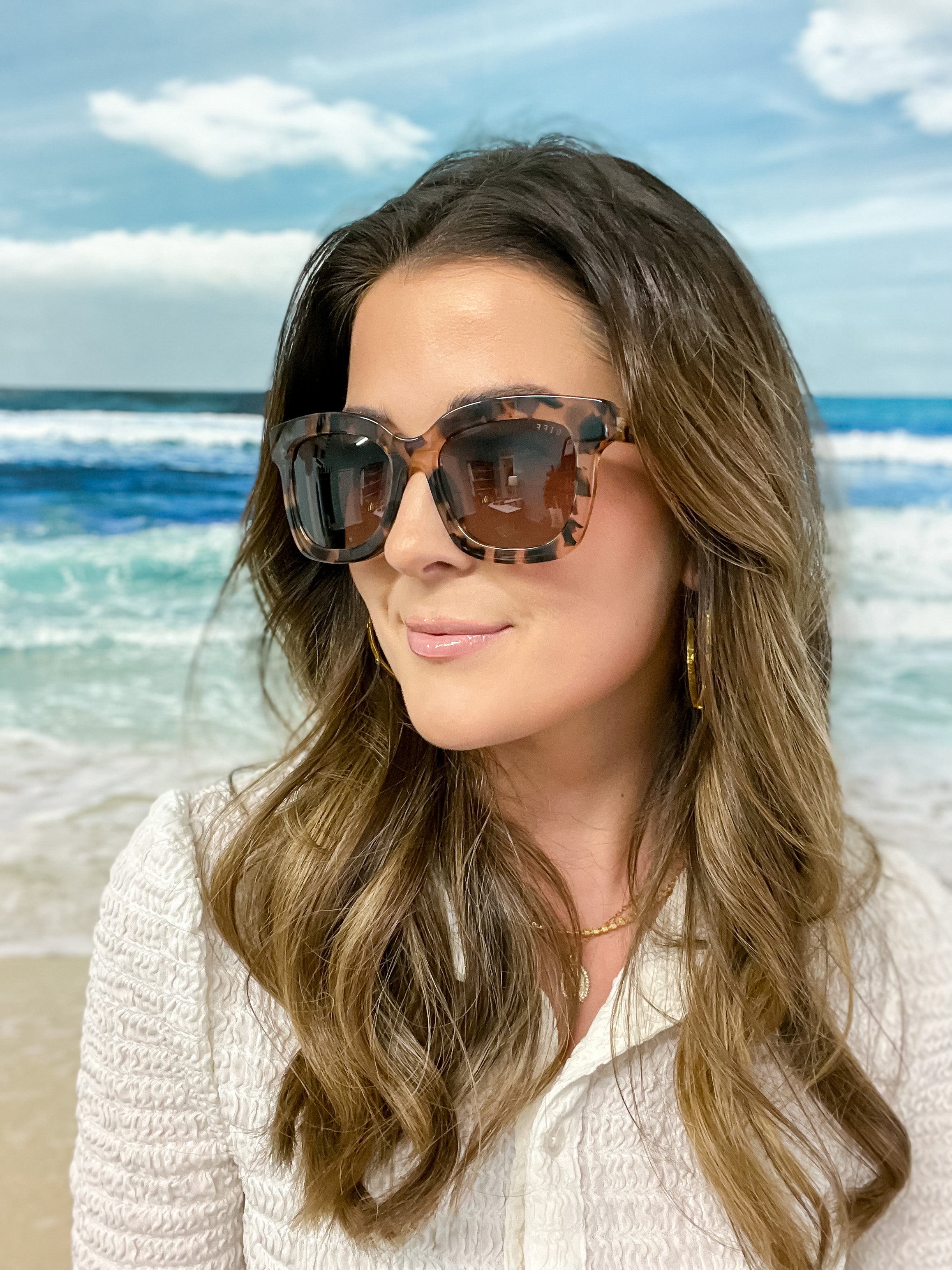 Carson Amber Tortoise Blue Steel Polarized Sunglasses