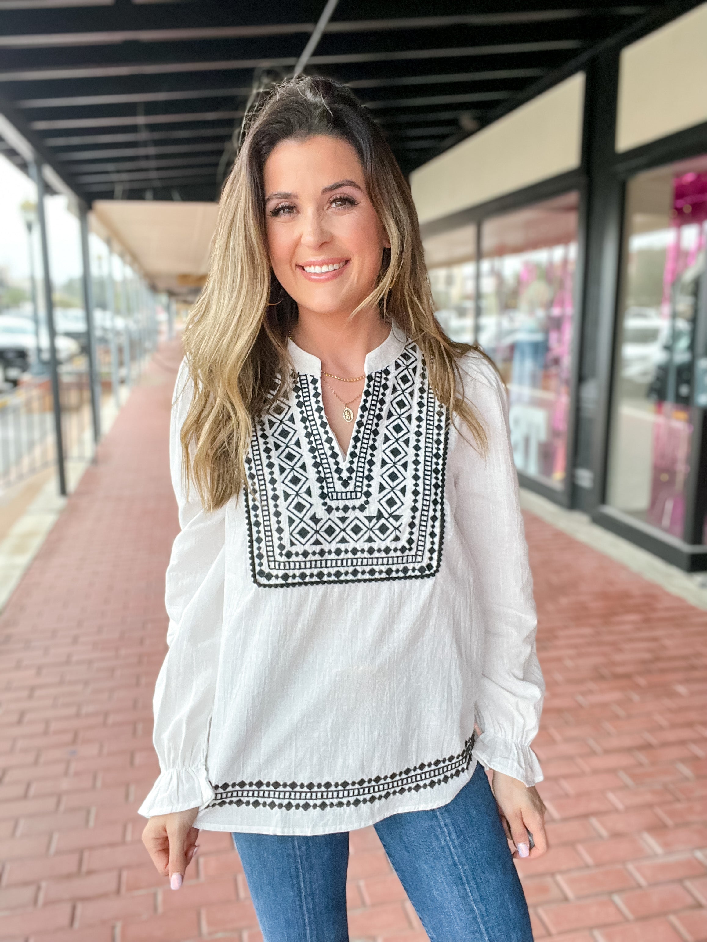 Lacie Embroidery Top