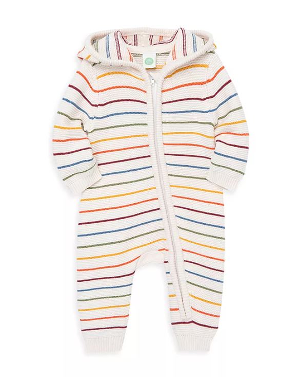 Little Me Stripe Hooded Coverall